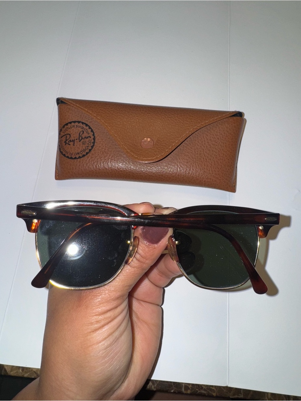 Ray-Ban Men's Sunglasses Brown/Gold with Brown Case - Picture 5 of 8